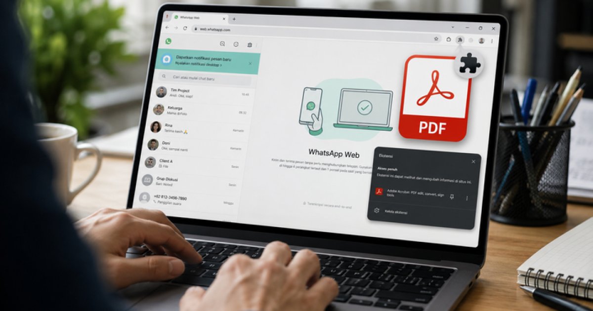 Ilustrasi: Ekstensi PDF Adobe Berbahaya, WhatsApp Web Terancam Dibobol Tanpa Jejak