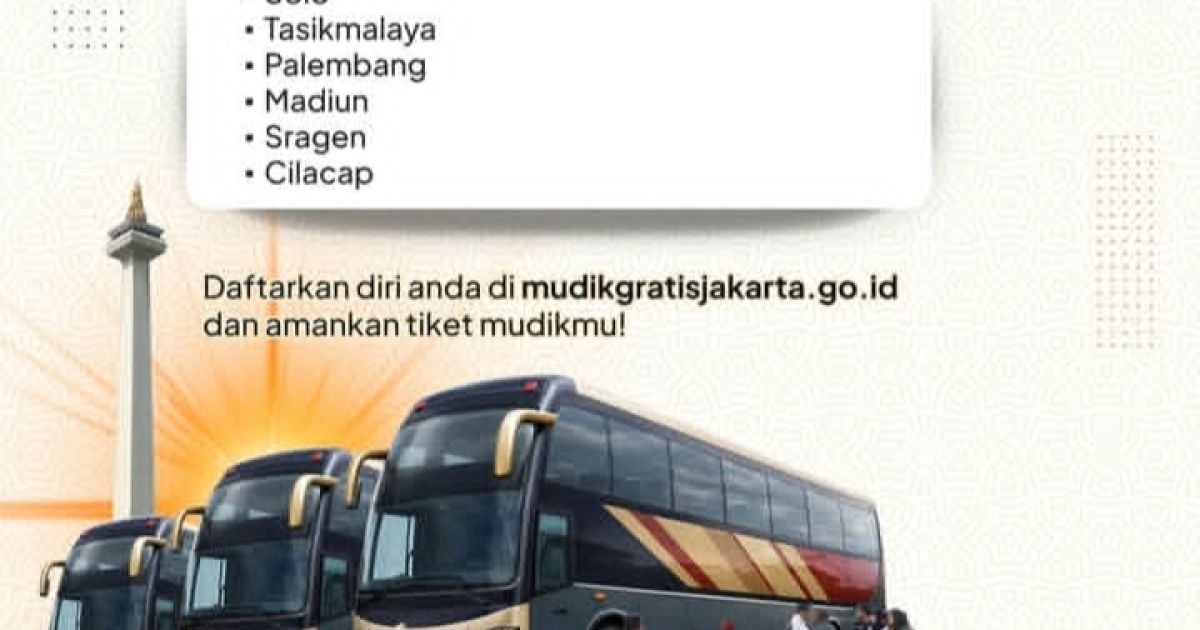 Berikut destinasi Mudik Gratis 2026 oleh Pemprov DKI Jakarta
