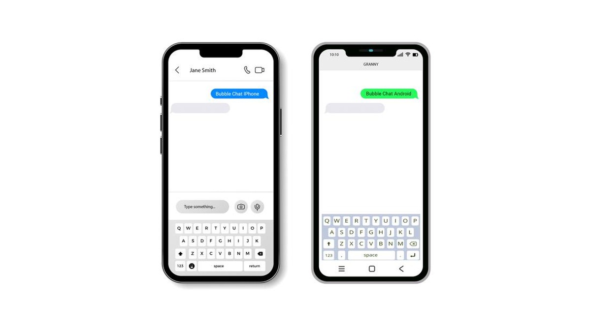 Foto: Ilustrasi Bubble Chat Iphone dengan Android. (Dok. Freepik)