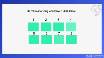 Perhatikan baik-baik! Di antara sekumpulan kotak ini, ada satu yang warnanya berbeda. Bisakah menemukannya? (Foto: detikHealth/Daffa Ghazan Pradipta)