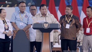 Foto: Prabowo di May Day 2026. (YouTube Setpres)
