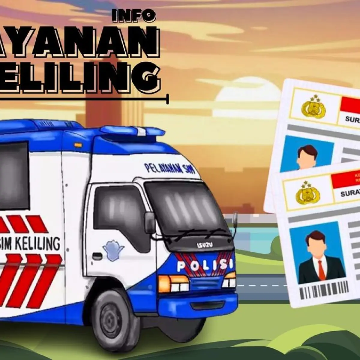 petugas polisi melayani pemohon di dalam mobil sim keliling (Foto: Daftarsekolah)