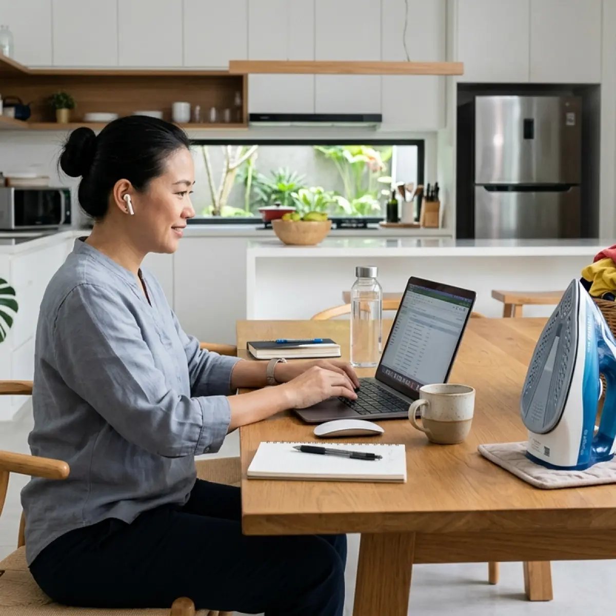 Ilustrasi WFH, work from home. Sosiolog UI menilai WFH Jumat untuk ASN tidak otomatis membentuk budaya kerja baru jika hanya dipahami sebagai pemindahan lokasi kerja dari kantor ke rumah.(Google Gemini AI)