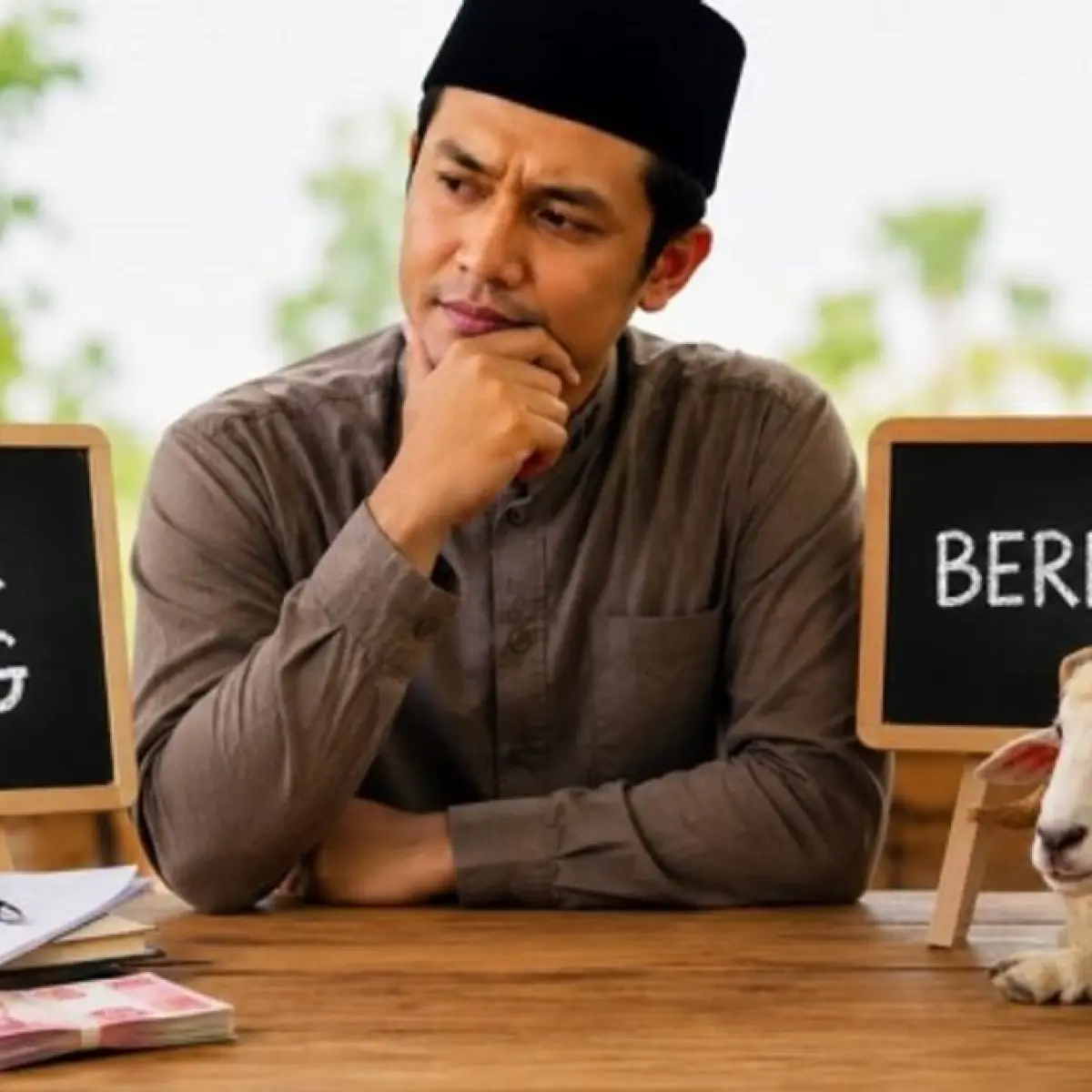 Ilustrasi bayar utang dulu atau berkurban. (ChatGPT)