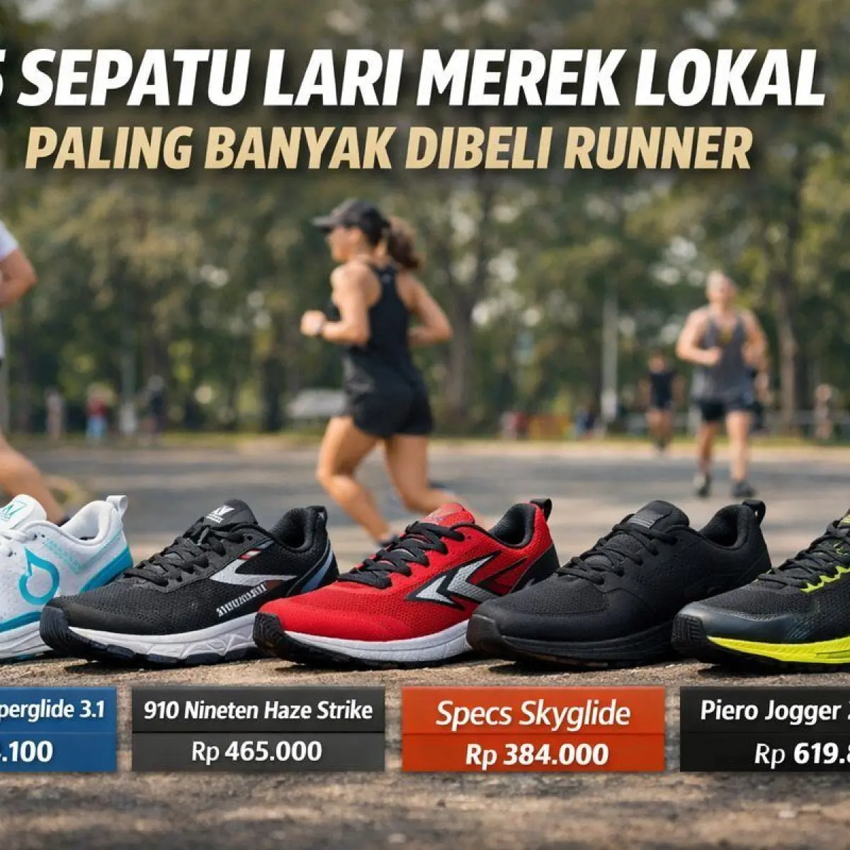 pilihan sepatu lari lokal di lintasan (Foto: Okinews)