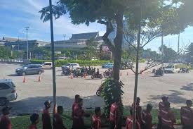 Komdisi di Menara Indomaret sebelum aksi demo buruh, Jakarta Utara, Selasa (26/5/2026)(KOMPAS.com/Omarali Dharmakrisna Soedirman)