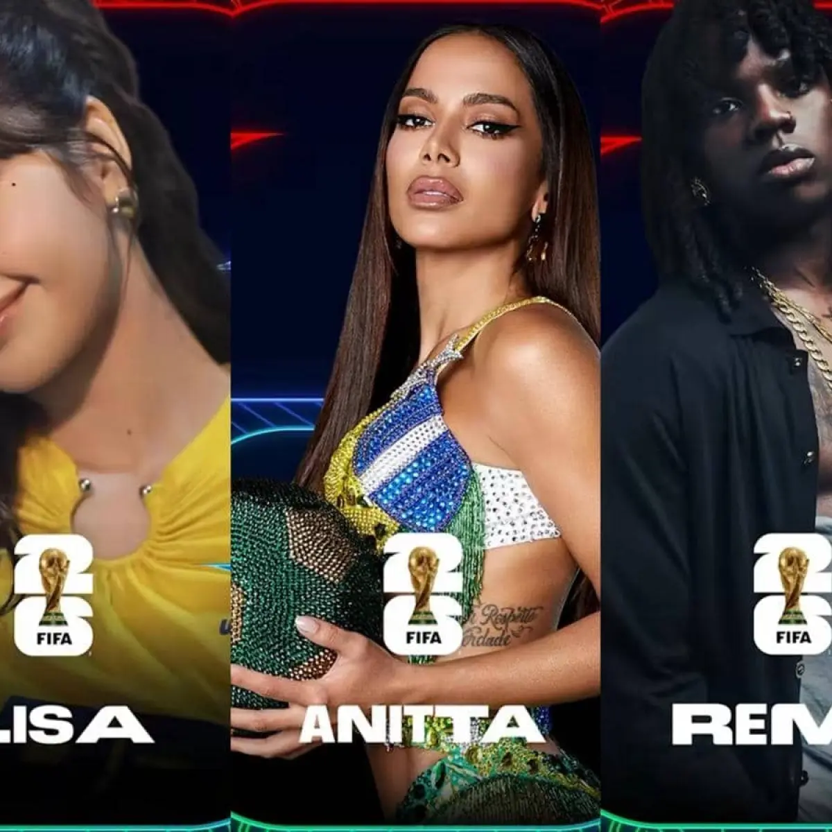 Lisa BLACKPINK, Anitta, dan Rema (Instagram.vlcom/fifaworldcup)