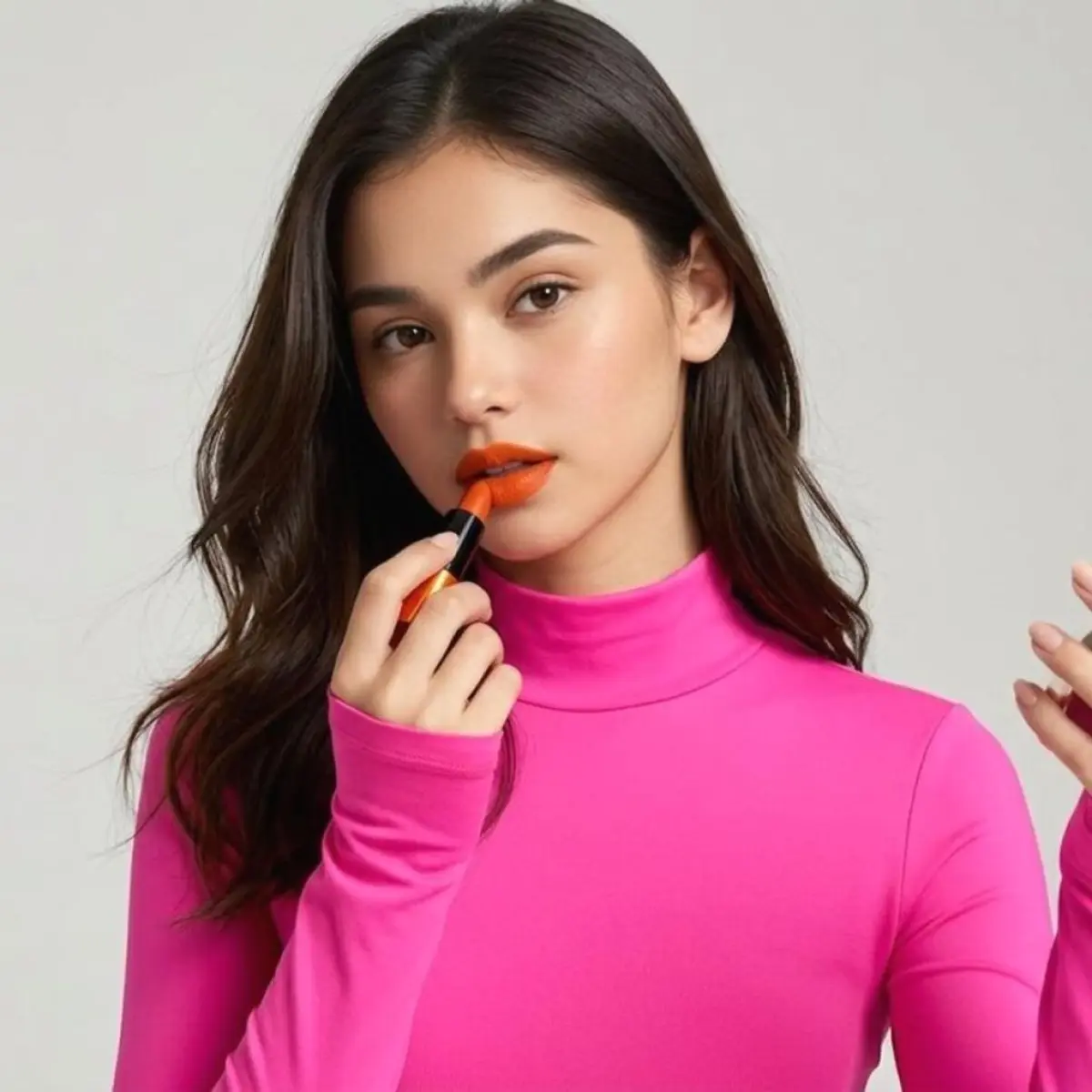 Lipstik warna oranye bisa memberikan nuansa segar pada makeup.  (Foto: Ilustrasi/Dok. Generate AI)