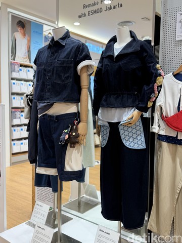 Koleksi kolaborasi Uniqlo dan ESMOD Jakarta di Uniqlo Plaza Indonesia. (Foto: Daniel Ngantung/detikcom)