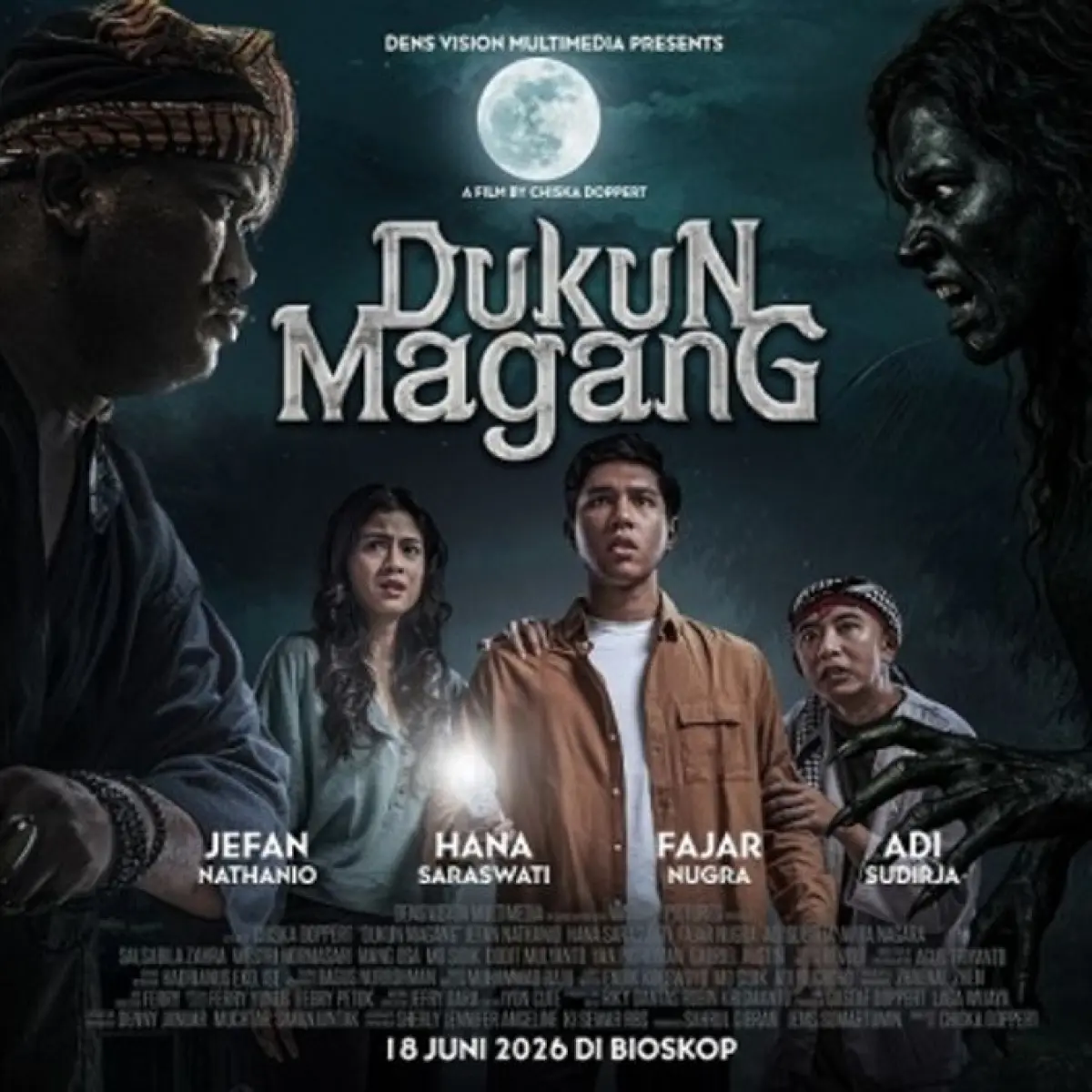 Film Dukun Magang yang dibintangi Jefan Nathanio dan Hana Saraswati siap tayang di bioskop pada 18 Juni 2026. [Instagram]