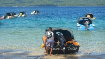 Pantai pasir putih Melonguane, Talaud (dok. Hari Suroto/Istimewa)