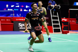 Ganda putra Indonesia, Fajar Alfian/Muhammad Shohibul Fikri, meraih kemenangan di perempat final Singapore Open 2026.(PBSI)