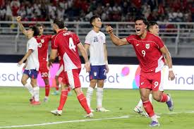 Pemain timnas indonesia Ramadhan Sananta selebrasi usai menjebol gawang Taiwan saat laga FIFA Matchday yang berakhir dengan skor 6-0 berlangsung di Stadion Gelora Bung Tomo Surabaya, Jawa Timur, Jumat (5/9/2025) malam.(KOMPAS.COM/SUCI RAHAYU)