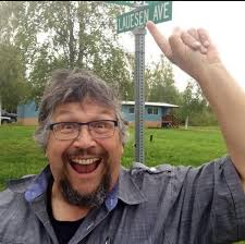Elstun “Butch” Lauesen II on a visit to the avenue named after his family in Moose Creek near North Pole.