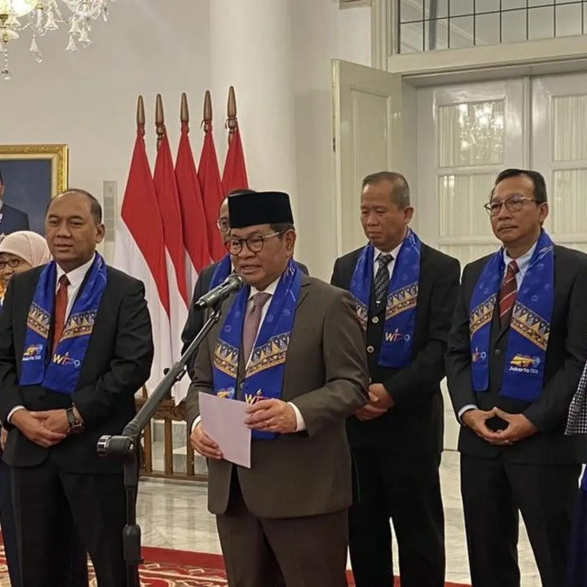 Foto: Gubernur DKI Jakarta Pramono Anung saat mengumumkan program pembukaan lowongan kerja. (Devi/detikcom)