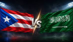 Laga persahabatan antara timnas Puerto Riko dan timnas Arab Saudi(chatgpt)