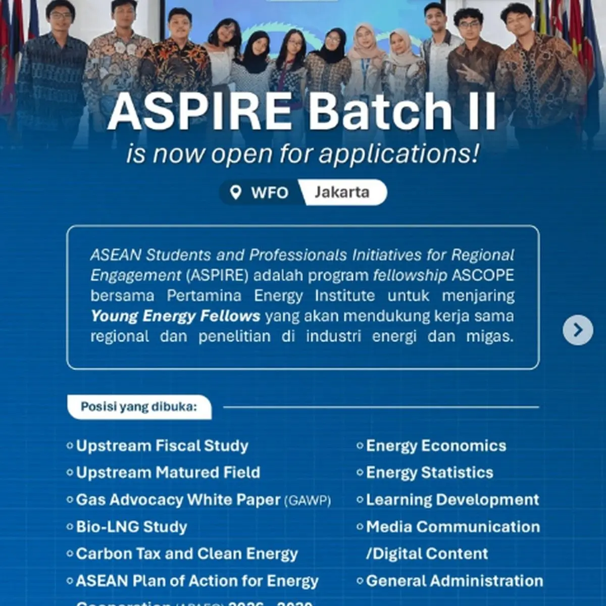 Foto: Instagram @pertamina.pei/Pertamina Energy Institute Buka Fellowship Mahasiswa S1-S2.