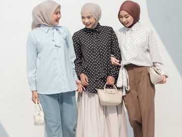 Trik Jitu Padu Padan Hijab dan Kemeja Polkadot Agar Tampil Modis Tanpa Terkesan Berlebihan