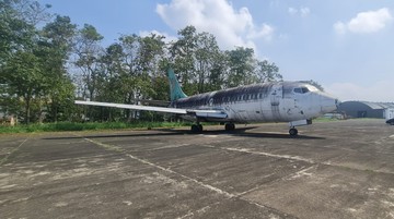 Pesawat misterius terparkir di PT Dirgantara Indonesia (dok. Istimewa)