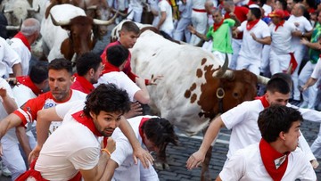 Suasana Kota Pamplona, Spanyol, kembali dipenuhi semangat dan adrenalin saat Festival San Fermin 2026 resmi digelar. REUTERS/Pankra Nieto