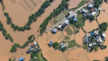 Ilustrasi banjir di China (via REUTERS/cnsphoto)