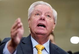 US senator Lindsey Graham ran for president in 2016 and was a sharp critic of Donald Trump but later became on his most loyal backers on Capitol Hill. Photograph: Elizabeth Frantz/Reuters