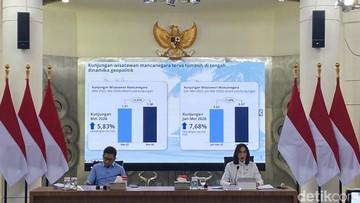 Konferensi pers update program prioritas/PHTC dan peningkatan pariwisata nasional di Kantor Bakom RI. (Muhammad Lugas Pribady/detikcom)