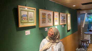 Pameran seni 'Within Walking Distance' karya Lila yang ditampilkan di Artotel Casa Kuningan, Jakarta. (Muhammad Lugas Pribady/detikcom)