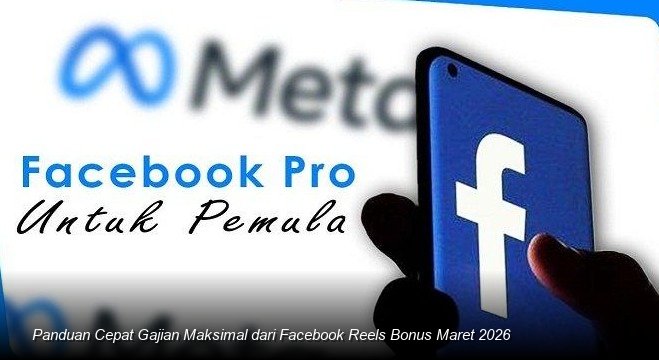 Ilustrasi tampilan dasbor Facebook Professional Mode di smartphone menunjukkan notifikasi 