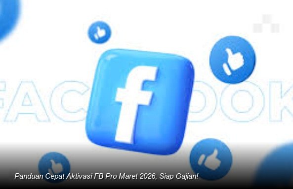 Ilustrasi tampilan dasbor Facebook Professional Mode di smartphone yang menunjukkan grafik peningkatan pengikut dan notifikasi sukses pembayaran fitur Reels Bonus.