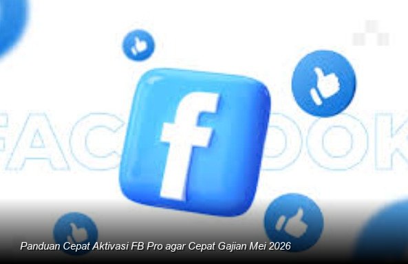 Ilustrasi tampilan dasbor Facebook Professional Mode di smartphone yang menunjukkan peningkatan statistik pengikut dan notifikasi potensi pendapatan dari Reels.