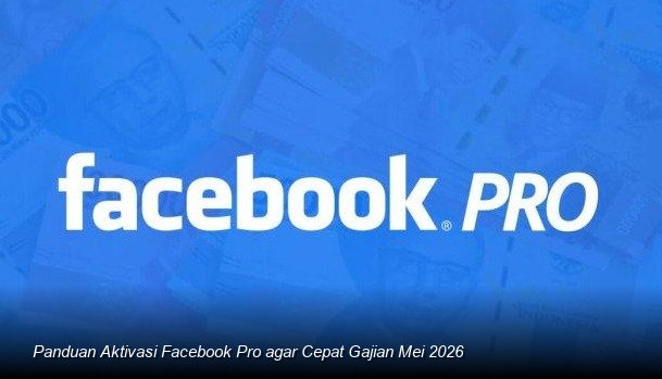 Ilustrasi tampilan dasbor Facebook Professional Mode di smartphone yang menunjukkan peningkatan jumlah pengikut dan notifikasi potensi pendapatan.