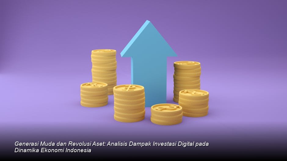Grafik batang yang menunjukkan peningkatan signifikan dalam volume transaksi aset digital ritel di atas latar belakang gedung pencakar langit modern.