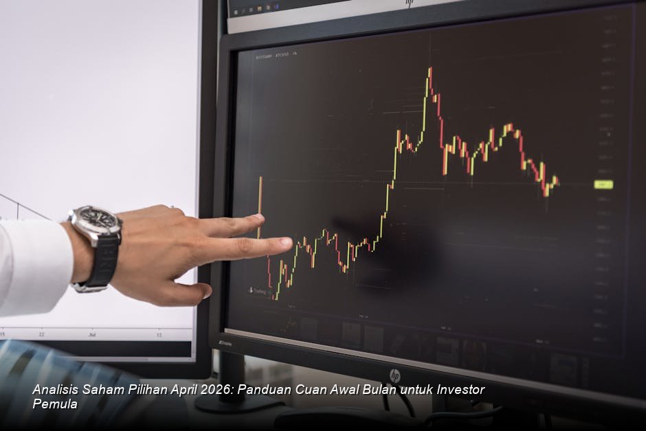 Tampilan modern chart candle-stick berwarna hijau yang menunjukkan tren kenaikan stabil di layar monitor bursa saham.