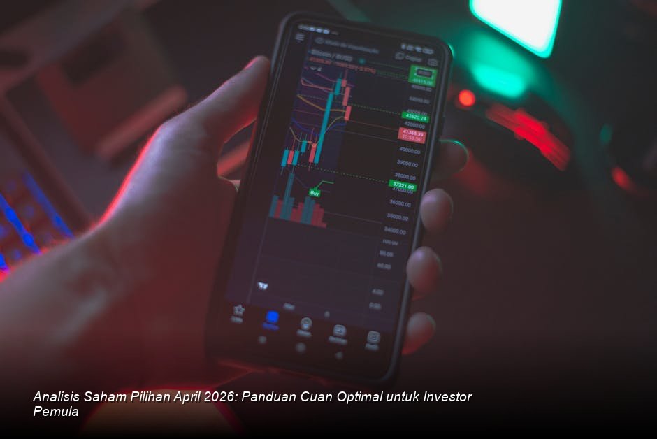 Tampilan modern *trading desk* dengan monitor menampilkan grafik *candlestick* berwarna hijau yang menunjukkan tren kenaikan moderat di Bursa Efek Indonesia.