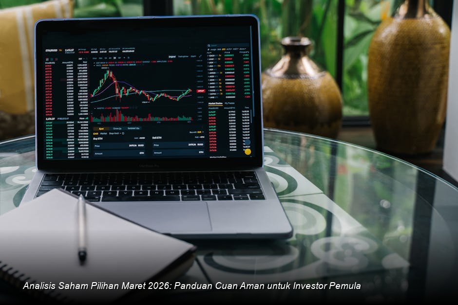 Tampilan grafik candlestick saham berwarna hijau yang menanjak tajam di atas latar belakang bursa saham modern dengan data real-time.