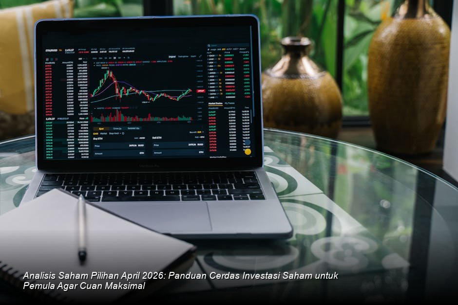 Tampilan modern bursa saham dengan grafik lilin (candle-stick) hijau cerah yang menunjukkan tren kenaikan stabil.