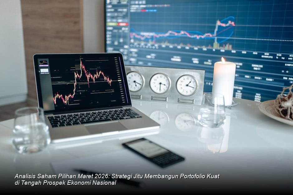 Grafik analisis teknikal yang menunjukkan tren kenaikan harga saham yang didominasi oleh *candlestick* berwarna hijau solid di atas garis *moving average*.